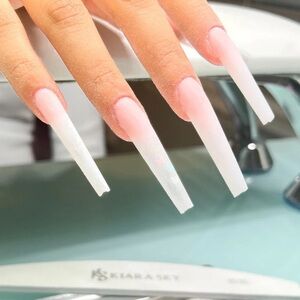 NWT Kiara Sky C-Curve Clear Coffin XXL Long Nail Tips
